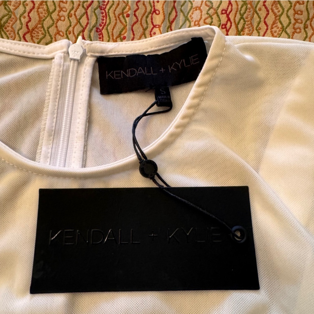 Kendall + Kylie Mesh White/Cream Body Suit Small Nwt — image 5 of 8